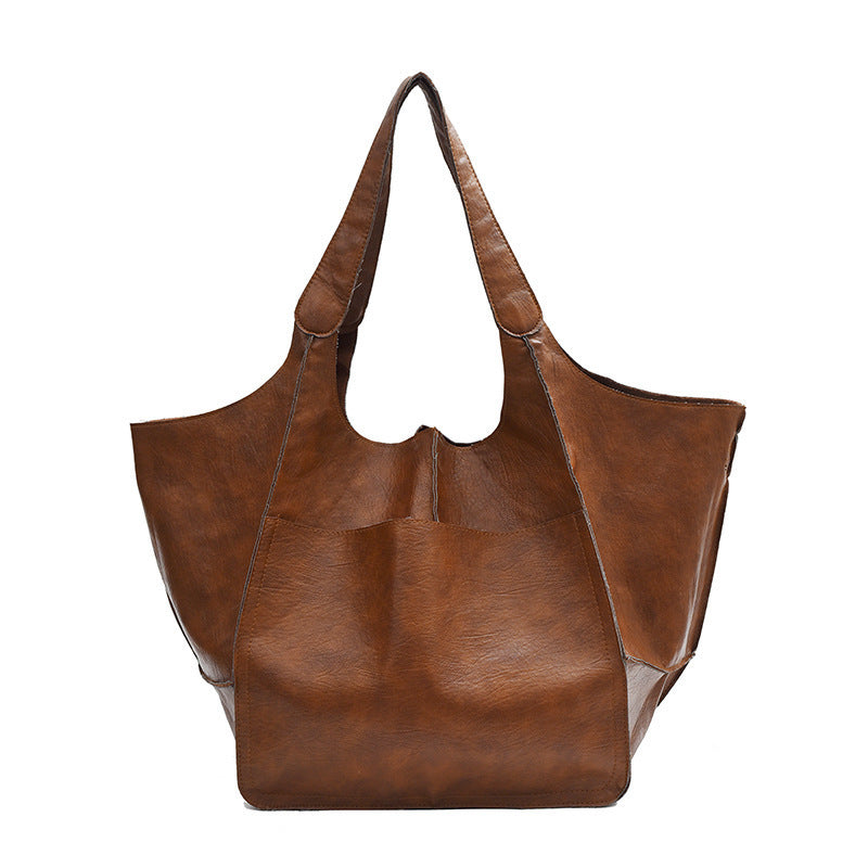 Retro Shoulder Bag Retro Simple Portable Pure Color All-matching