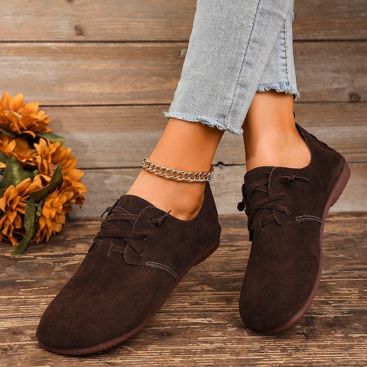 New Retro Boken Flannel Casual Pumps Women