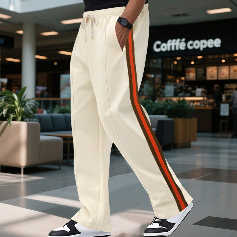 Contrast Color Side Stripe Sports Speaker Casual Sweatpants