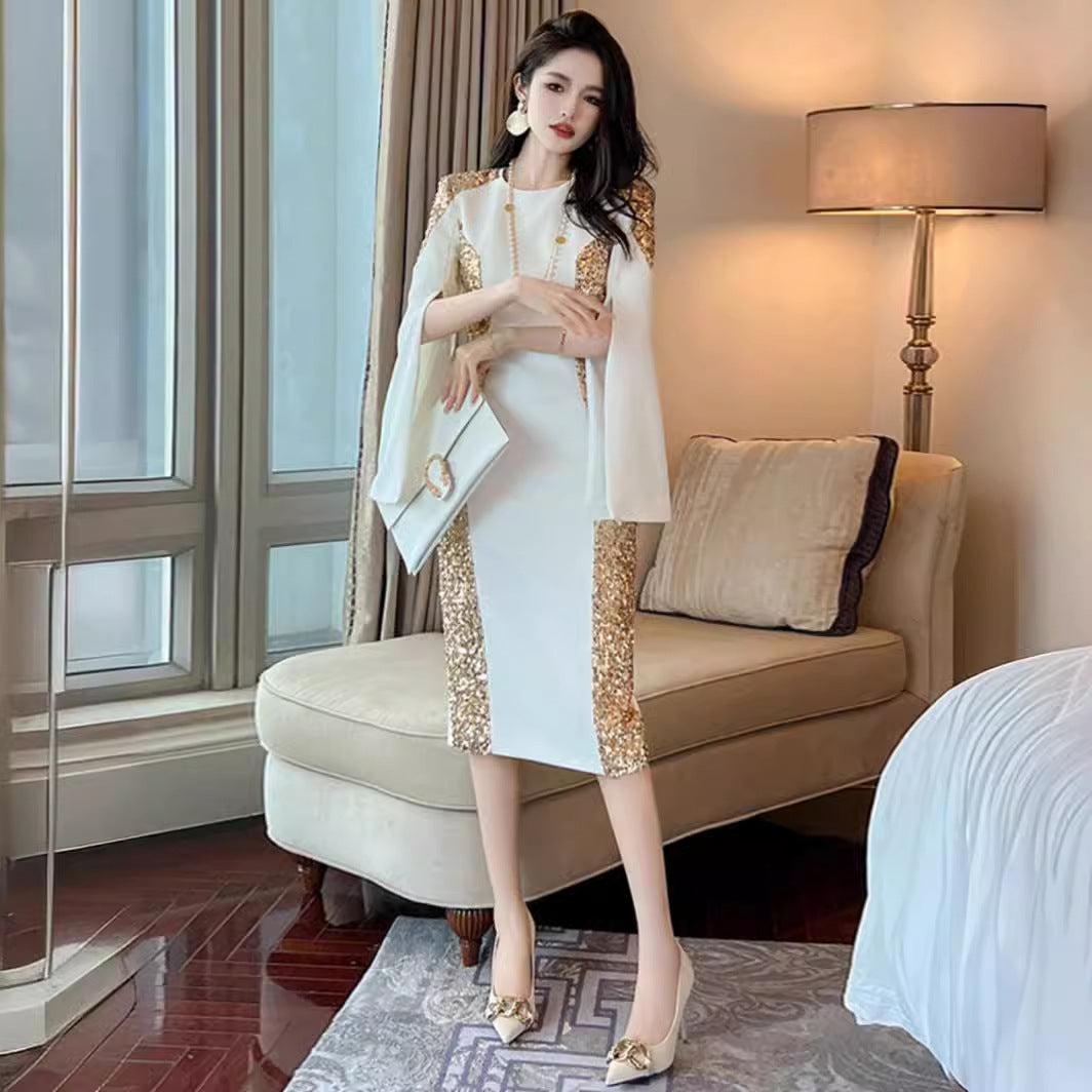 Women's Clothing High-end Affordable Luxury Big Luxury Shawl Slim Fit Formal Dress