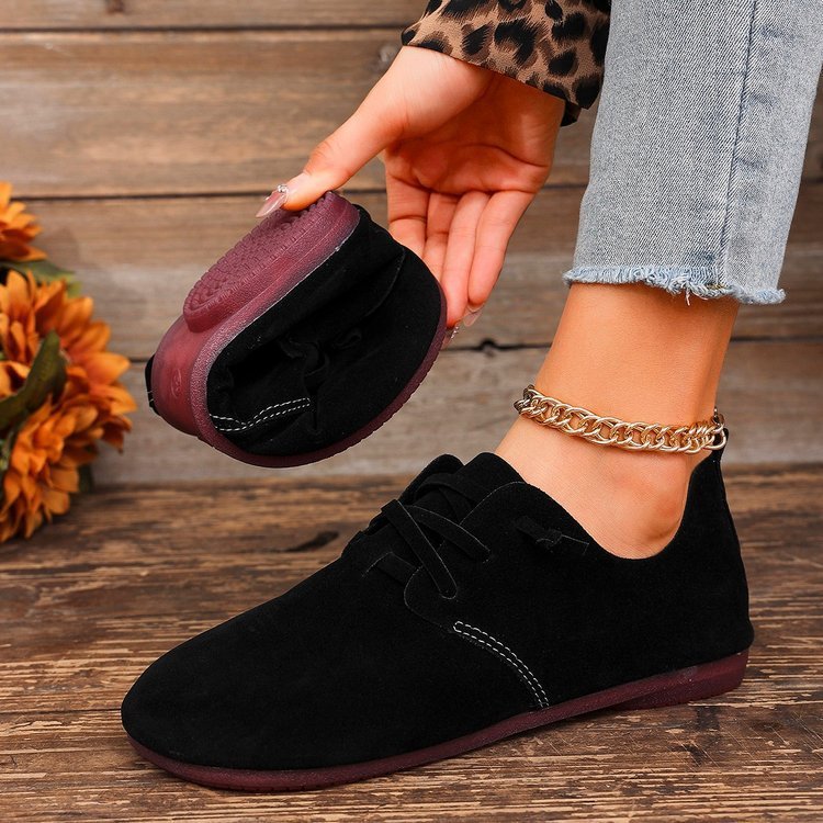 New Retro Boken Flannel Casual Pumps Women