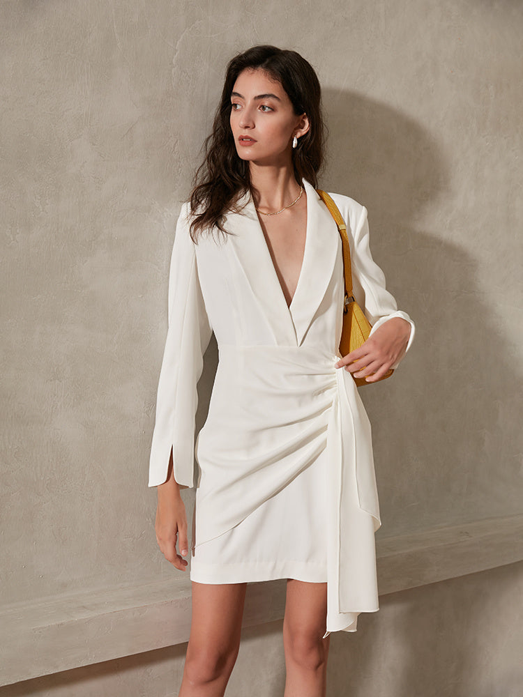 High-end Light Luxury Dress Waist Long Sleeve Short Skirt