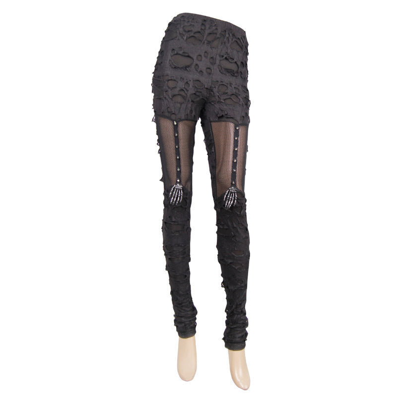 “Bellydance Ghost Mesh Garter Leggings”