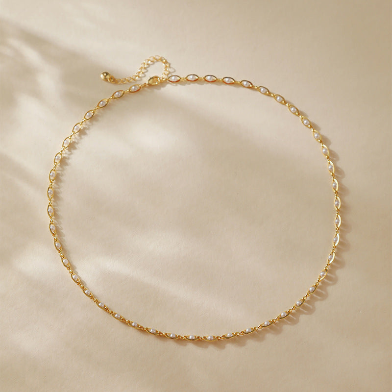 Color-preserving Retro High-grade Elegant Graceful French Necklace