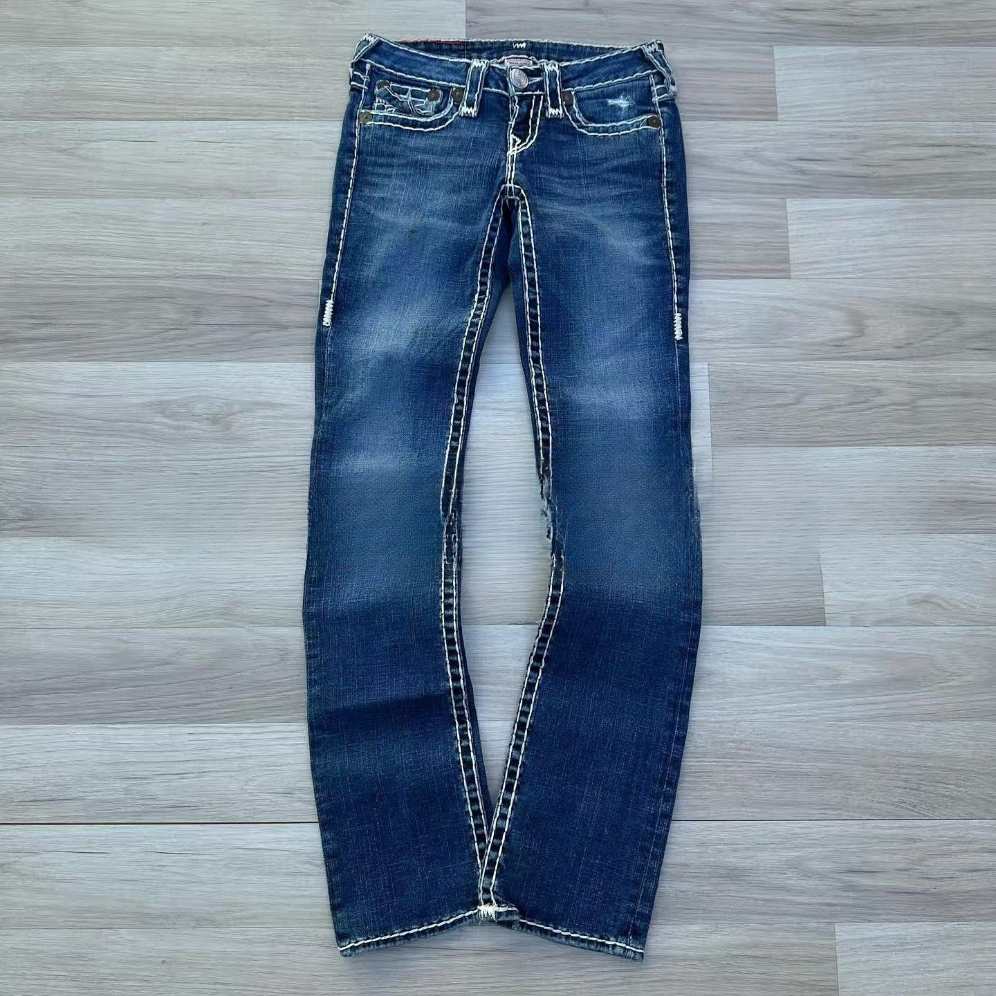 Skinny Versatile Washed-out Vintage Embroidered Jeans