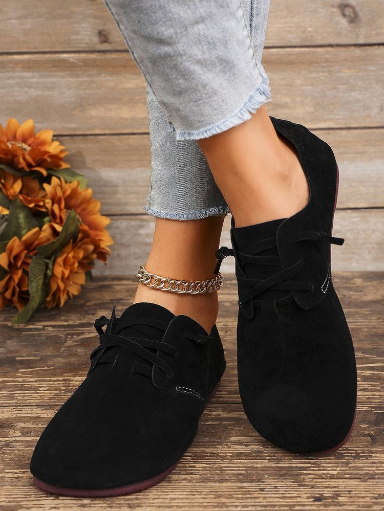 New Retro Boken Flannel Casual Pumps Women