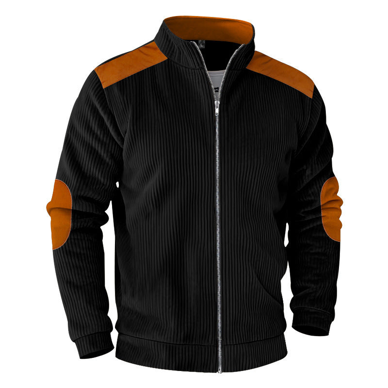 Retro Stand Collar Zipper Cardigan Casual Jacket For Men