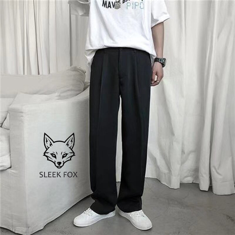 Autumn Trendy Korean Style Drooping Straight Suit Pants Men