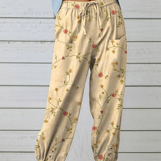 Cotton And Linen Loose Casual Women's Pants Straight