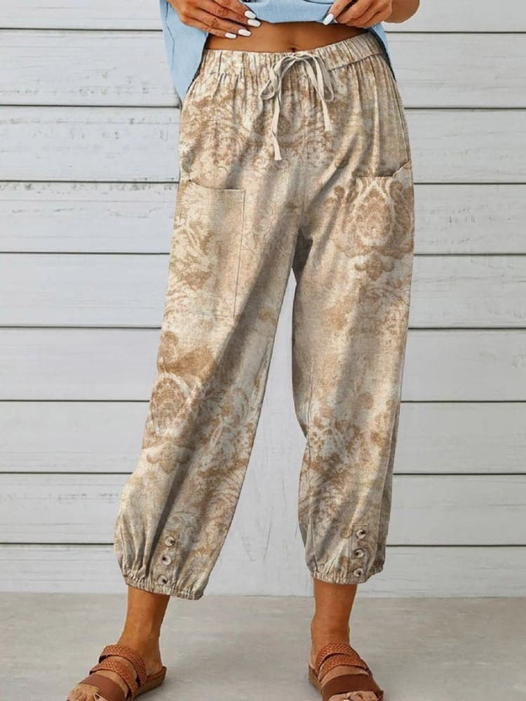 Cotton And Linen Loose Casual Women's Pants Straight