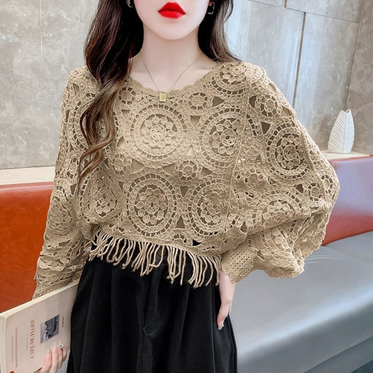 Short Pullover Sweater Blouse Women's Casual Coat