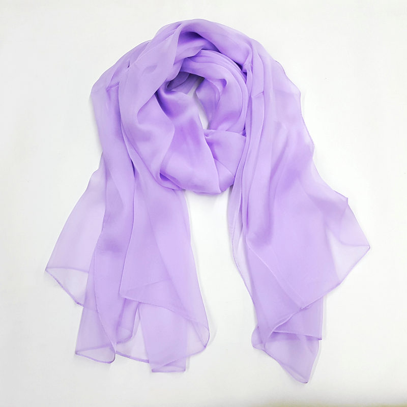 Pure Color Elegant Women's Silk Scarf For All Seasons