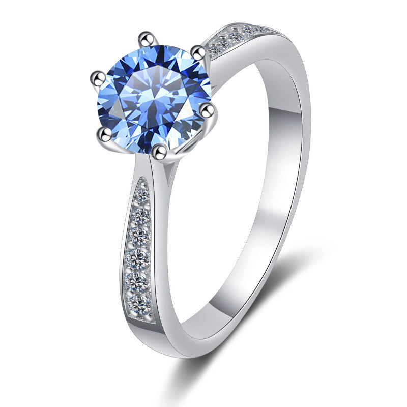 Moissanite Ring Classic Six-claw Crown S925 Sterling Silver
