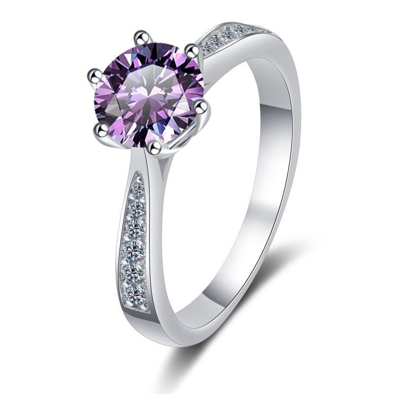 Moissanite Ring Classic Six-claw Crown S925 Sterling Silver