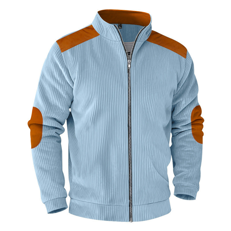 Retro Stand Collar Zipper Cardigan Casual Jacket For Men