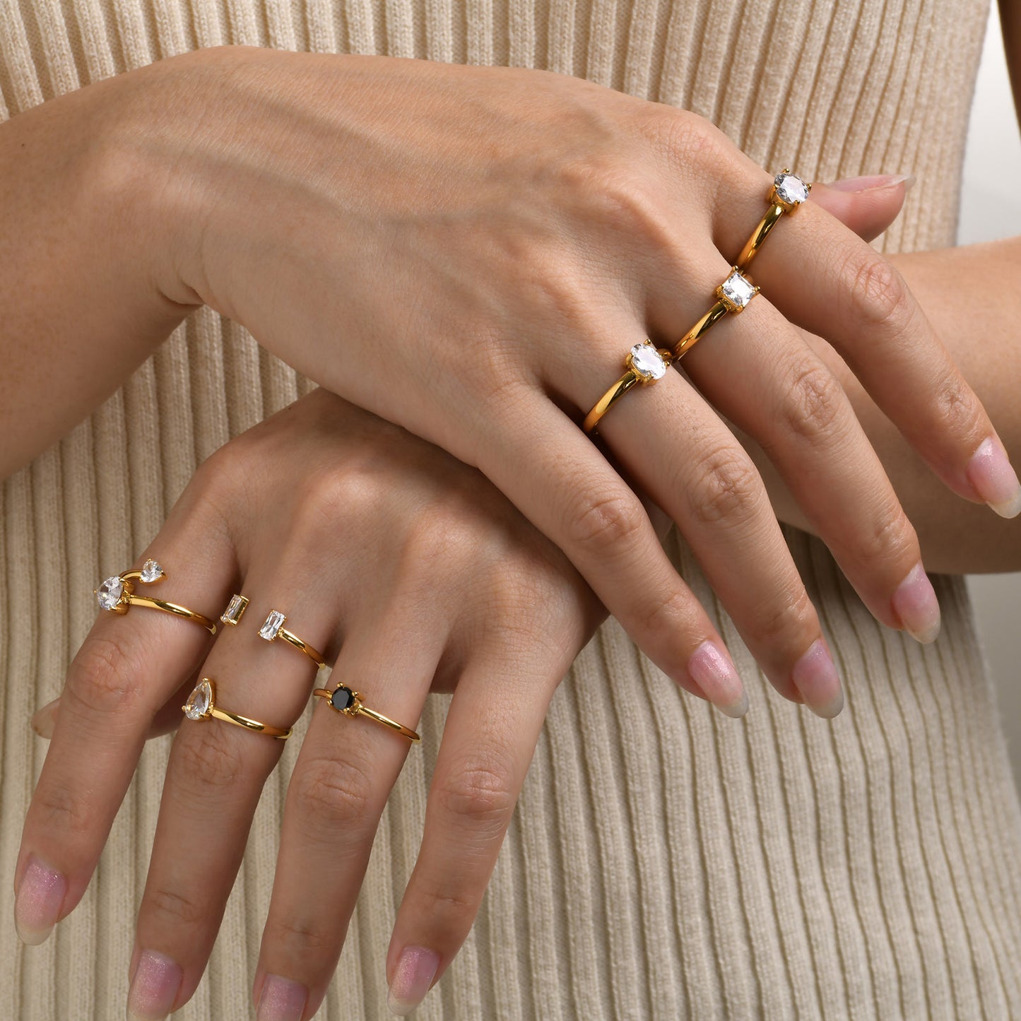 Women's Special-interest Stainless Steel Open Ring